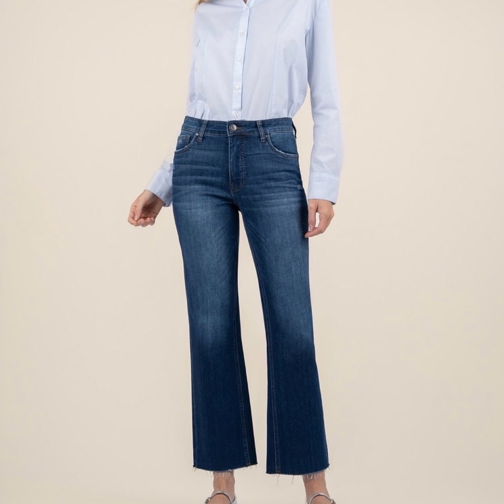 Kut from the Kloth Kelsey Fab Ab Size 6 Ankle Flair | Raw Hem | Women’s Denim.